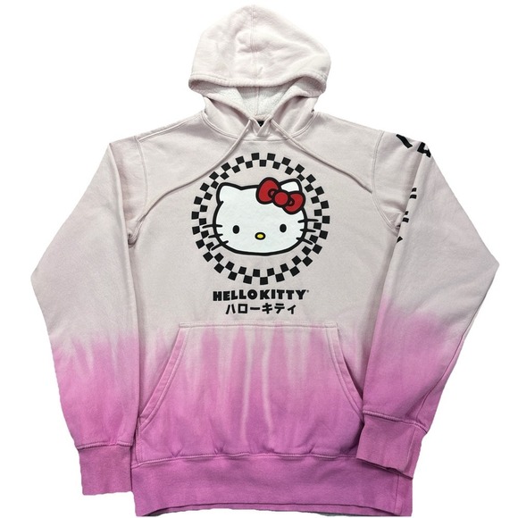 Sanrio Tops - Sanrio Hello Kitty Hoodie Women Small Pink Drip Tie Dye Pullover Sweatshirt